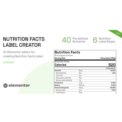 Nutrition – Facts Label Creator for Elementor